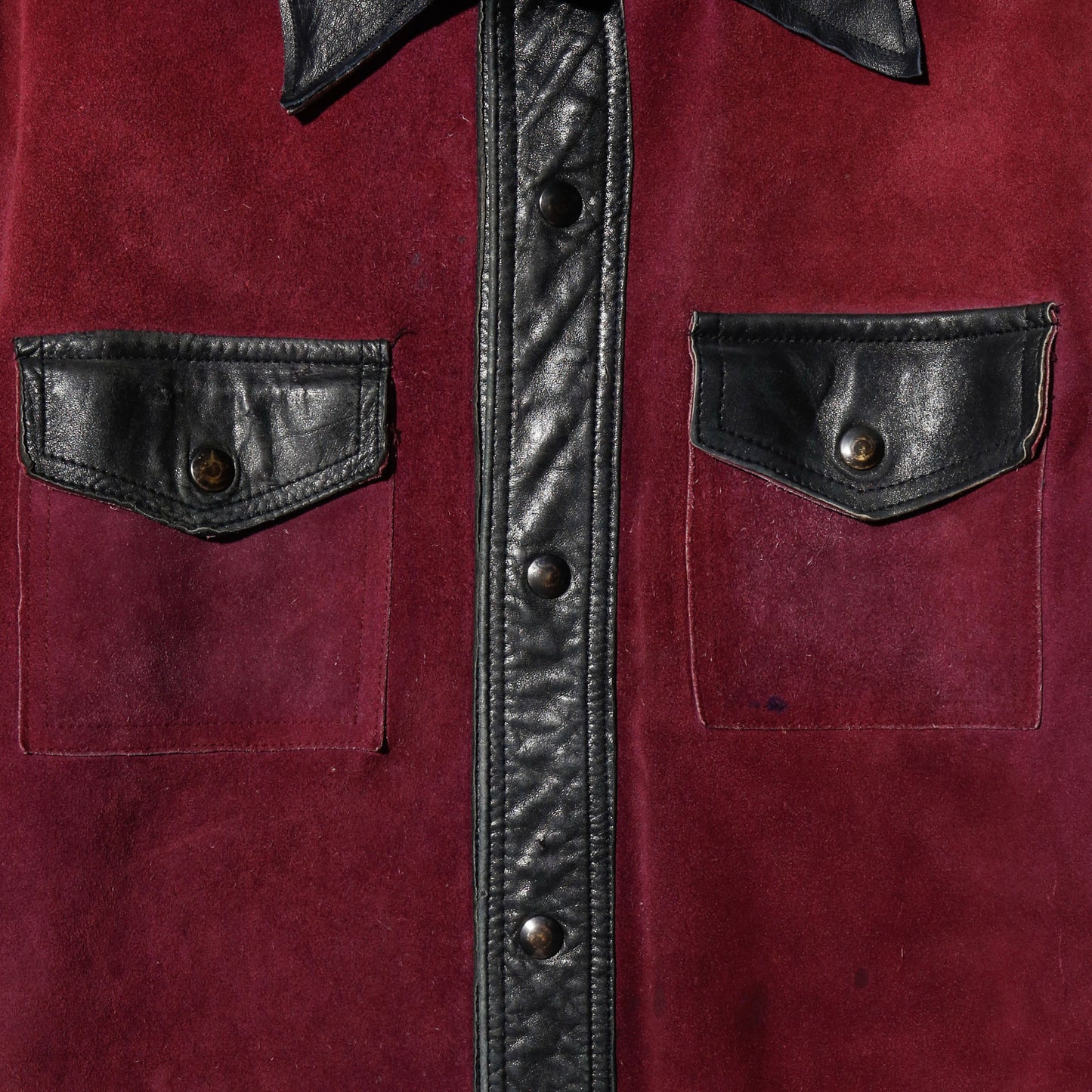 vintage 70's crimson suede leather jacket