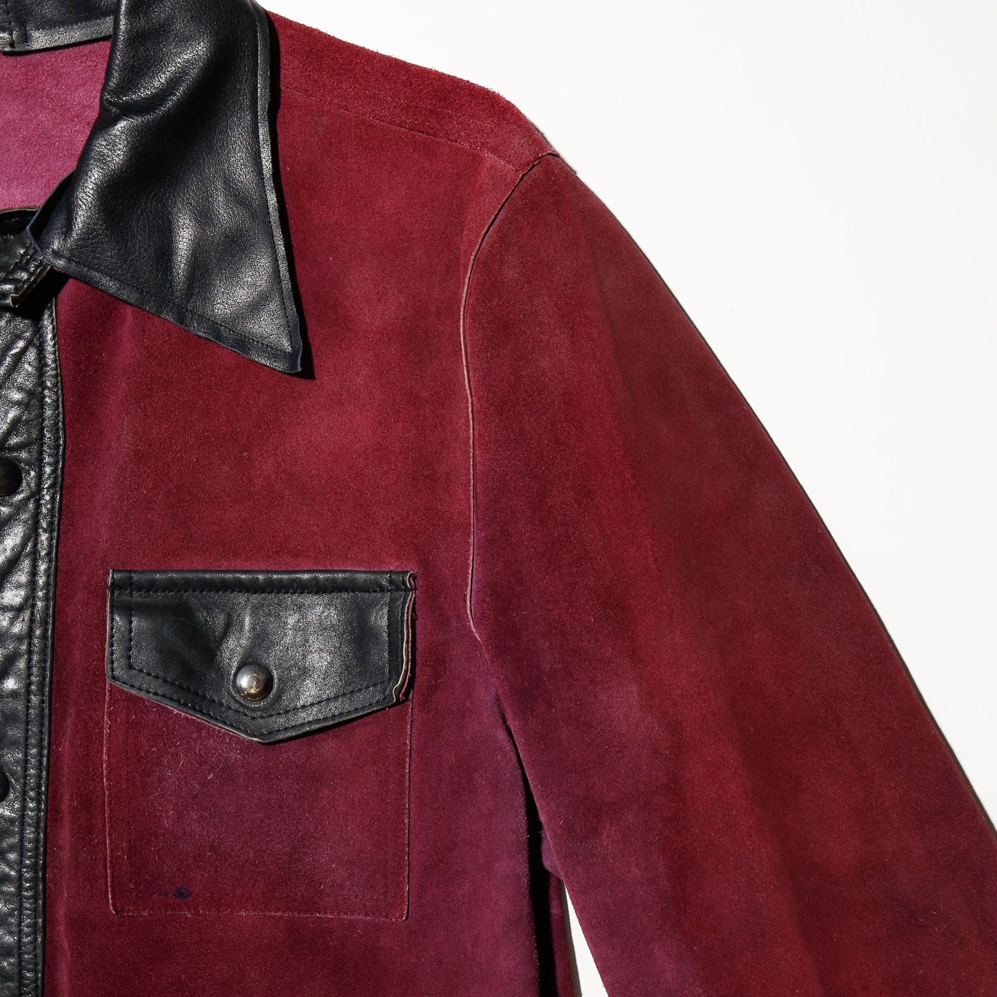 vintage 70's crimson suede leather jacket