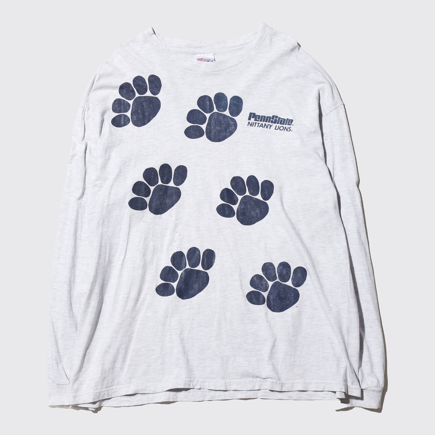 vintage 90's penn state nittany lions paw prints l/s t-shirt