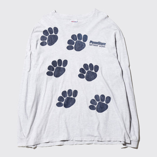 vintage 90's penn state nittany lions paw prints l/s t-shirt