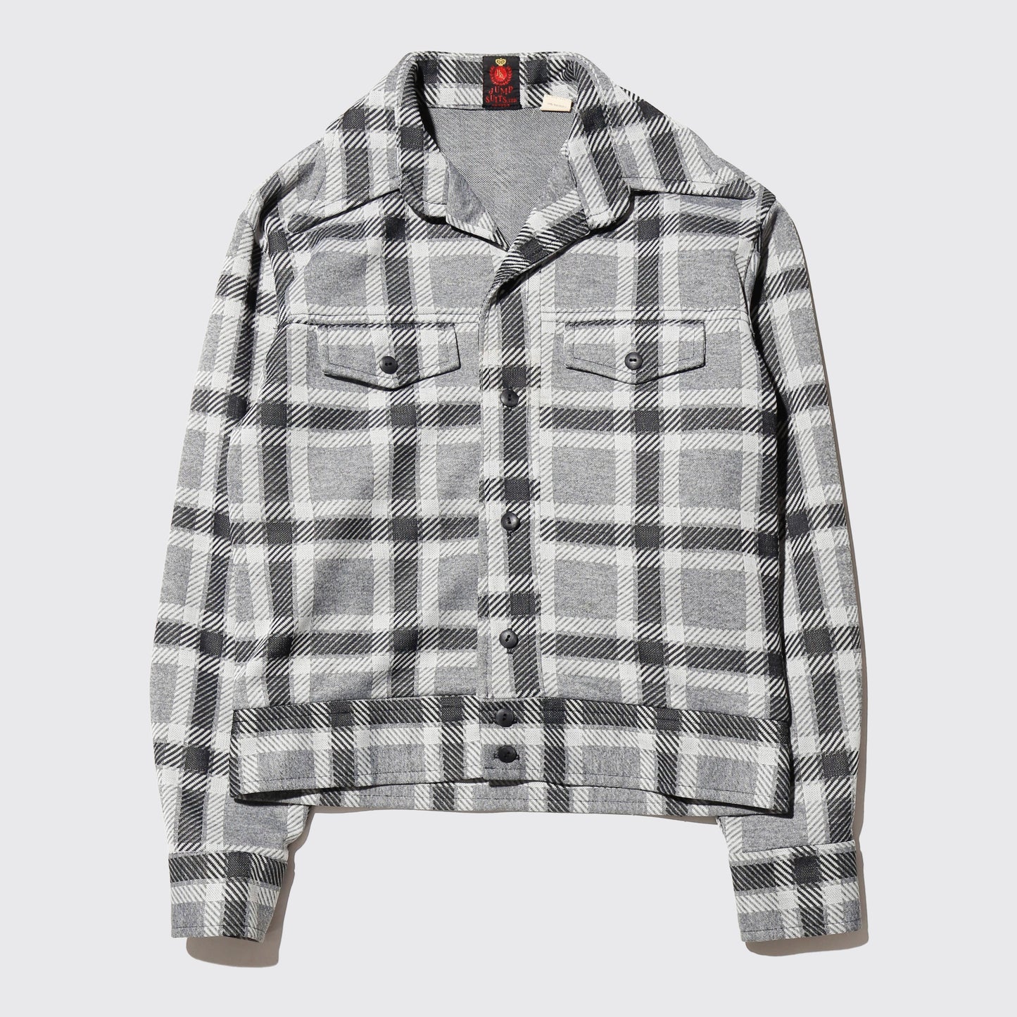 vintage 70's check poly trucker jacket