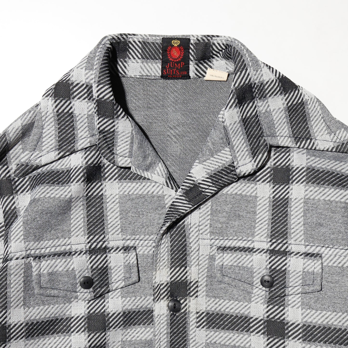 vintage 70's check poly trucker jacket