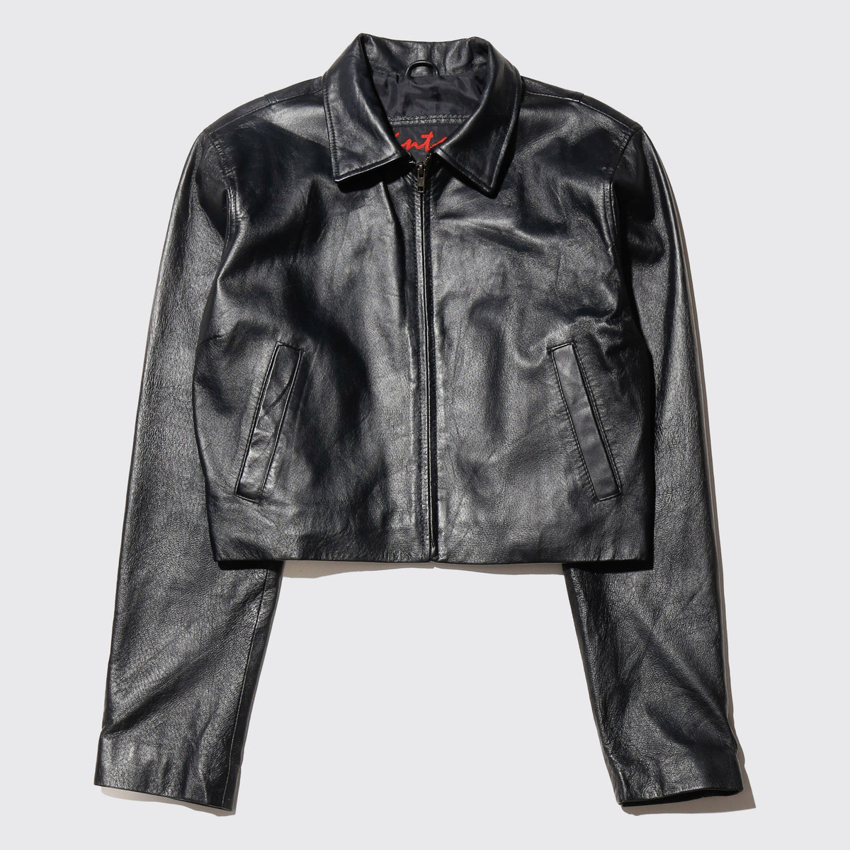 vintage cropped leather trucker jacket – NOILL