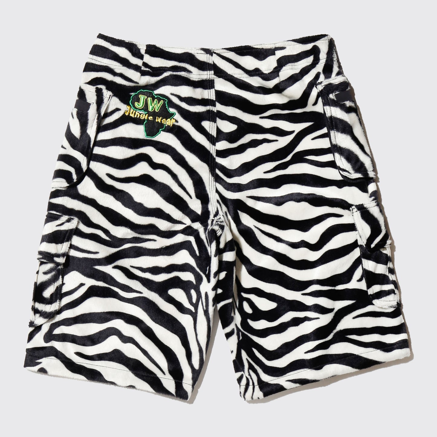 vintage jungle wear faux fur zebra shorts
