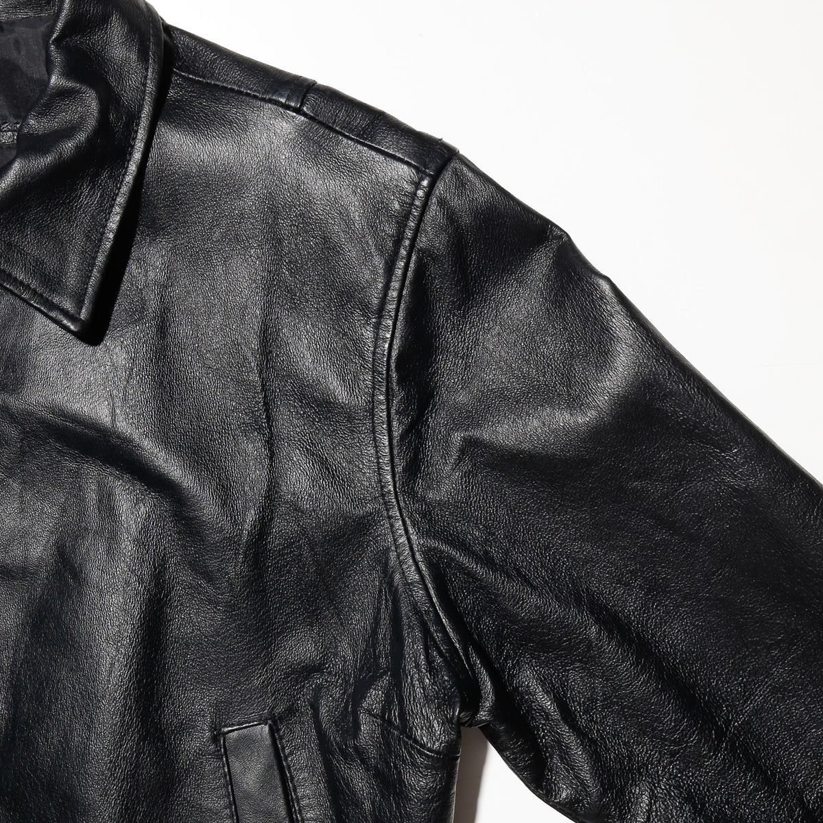 vintage cropped leather trucker jacket – NOILL