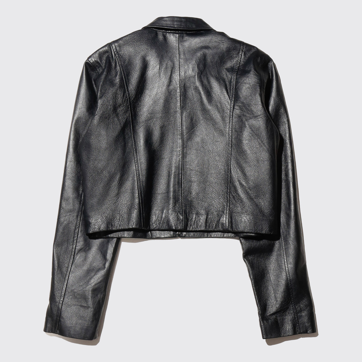 vintage cropped leather trucker jacket – NOILL