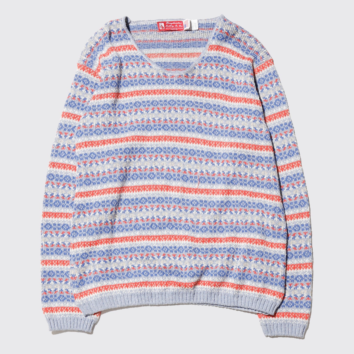 vintage fair isle pattern loose sweater