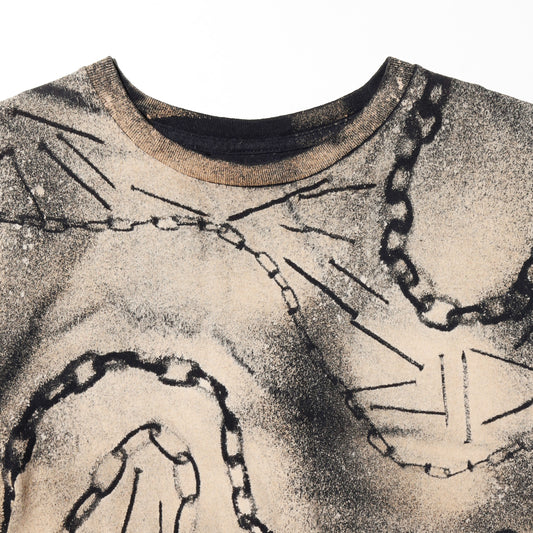 vintage dust spray chain t-shirt