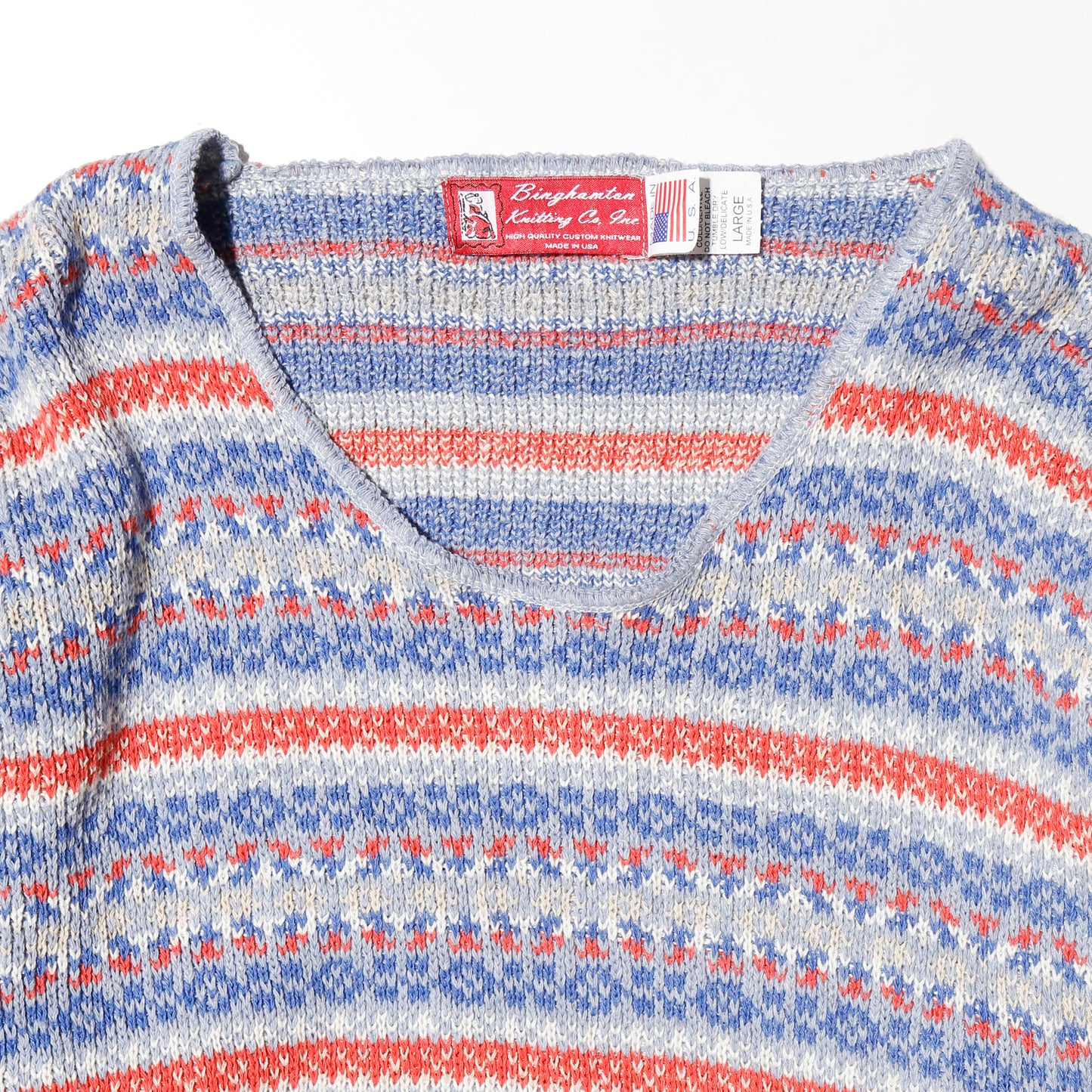 vintage fair isle pattern loose sweater