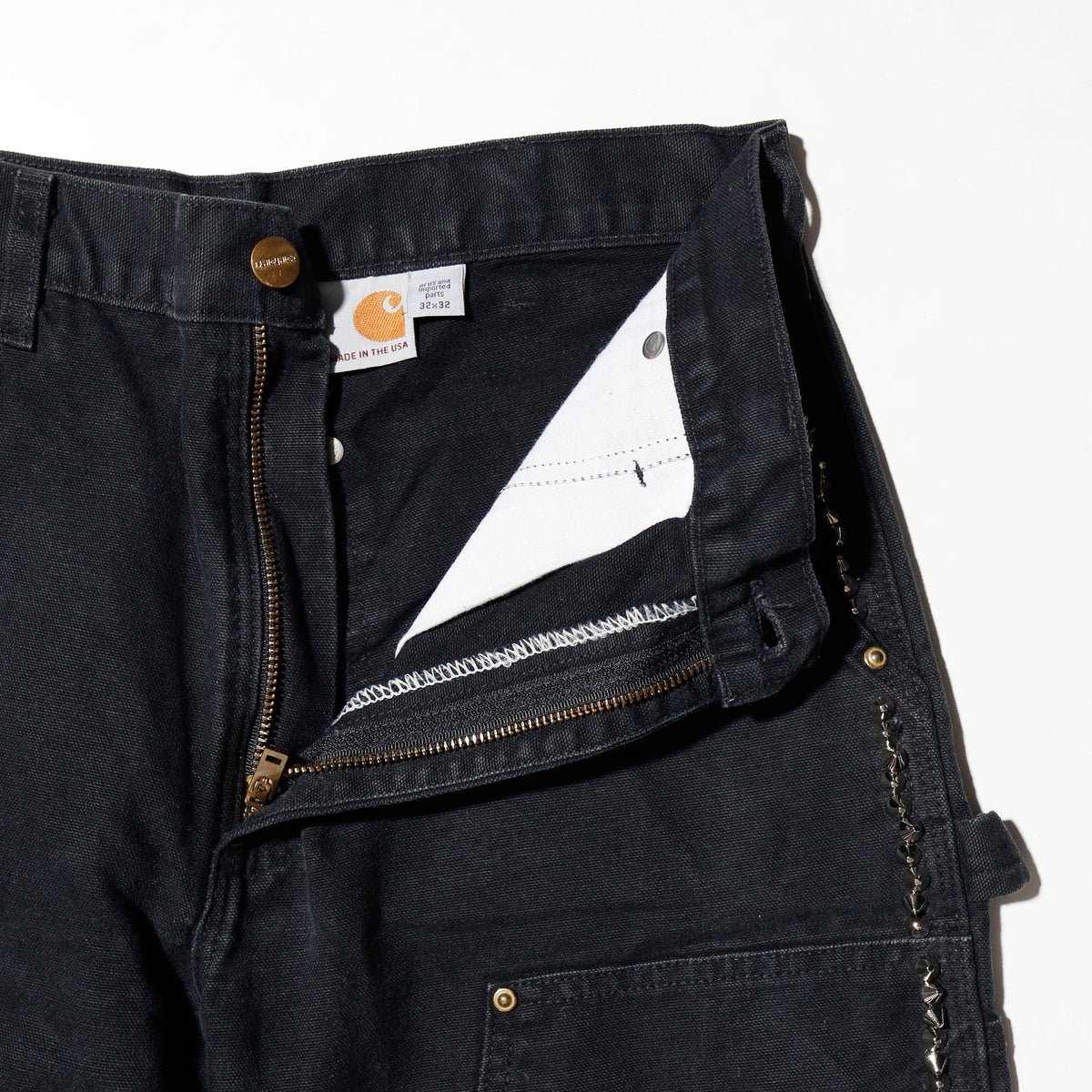 *one-off carhartt side studs double knee shorts, *cut off