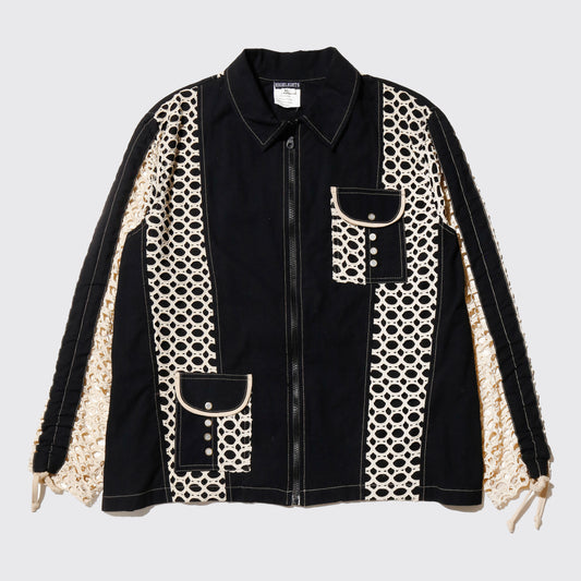 vintage mesh hybrid trucker jacket