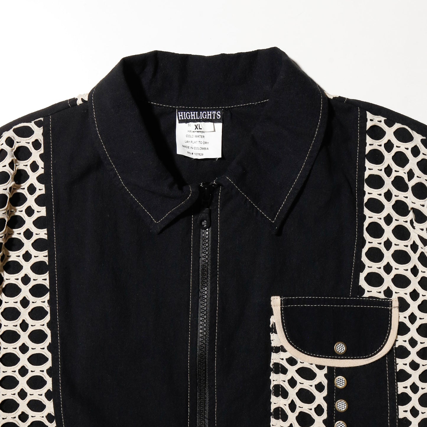 vintage mesh hybrid trucker jacket