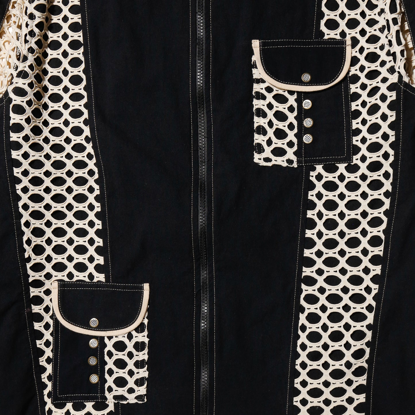 vintage mesh hybrid trucker jacket