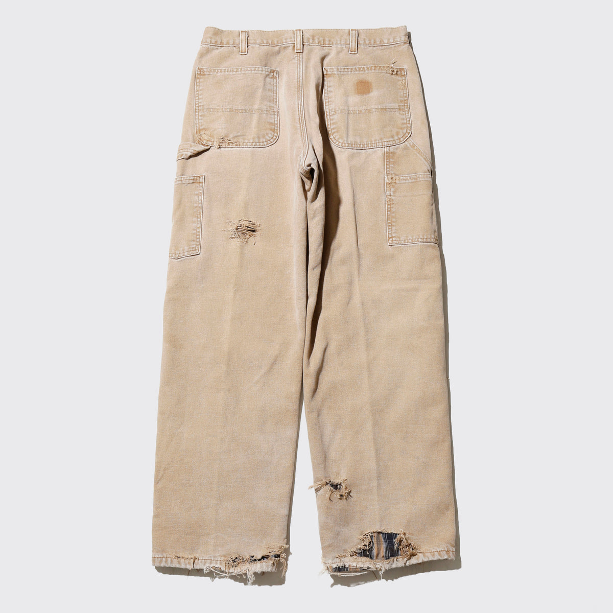 *one-off crash painter pants,with check liner