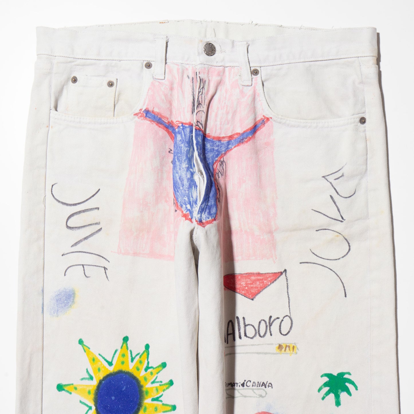 vintage carnevale04' painted jeans