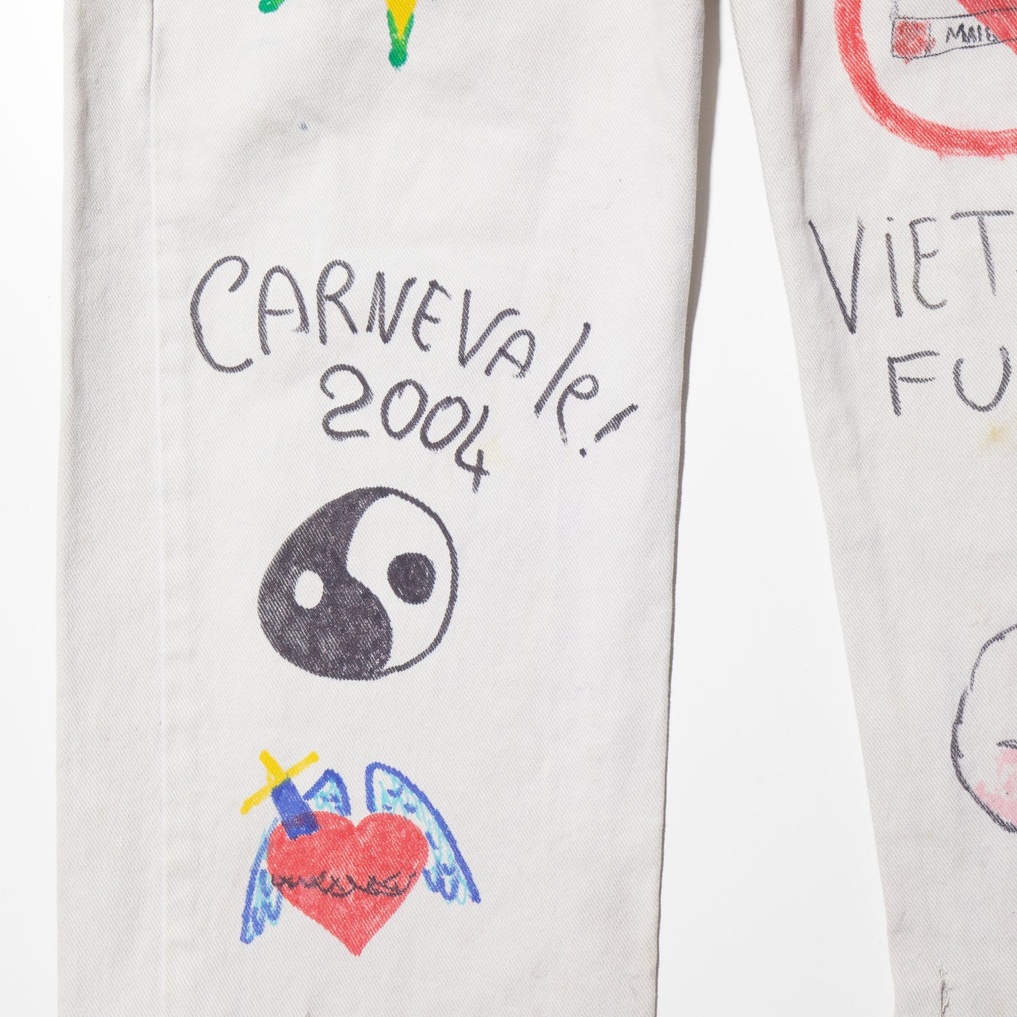 vintage carnevale04' painted jeans