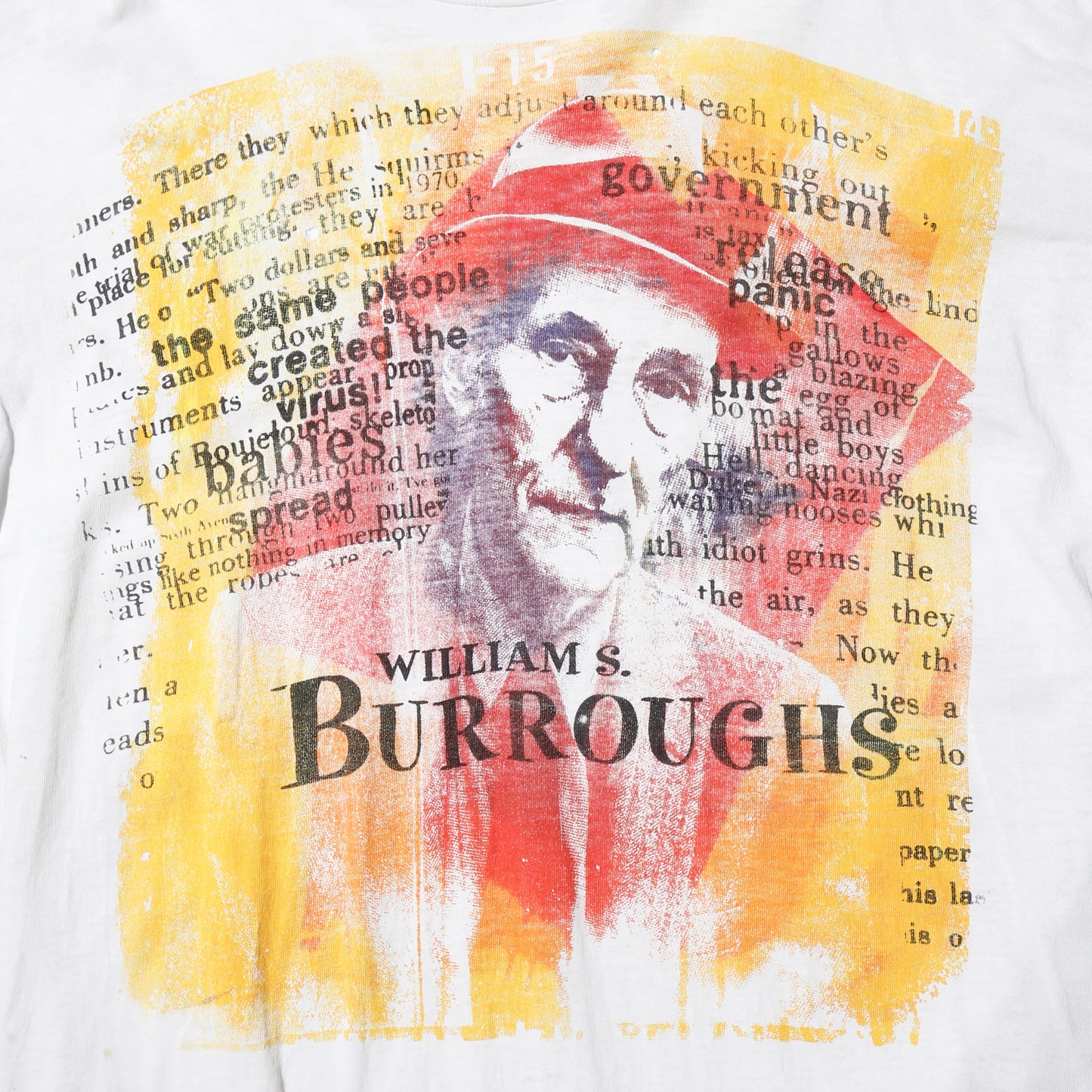 vintage 90's Don Rock "William S. Burroughs" broken t-shirt