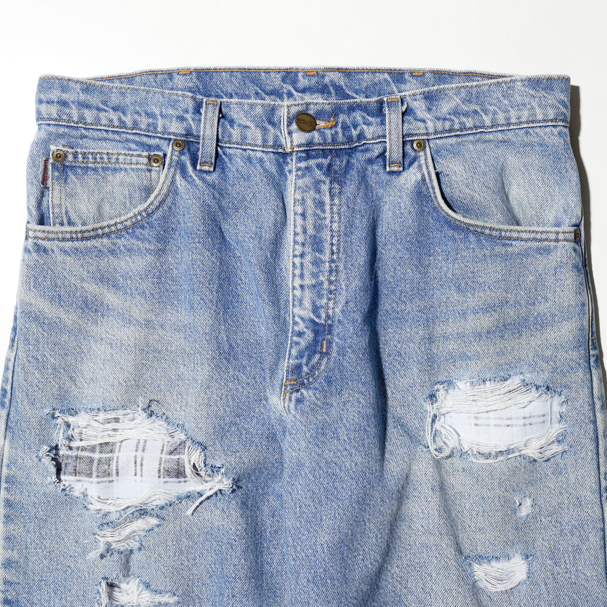 *one-off crash baggy jeans, with check liner