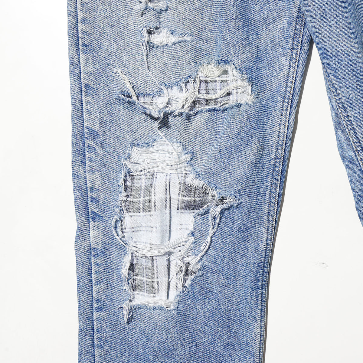 *one-off crash baggy jeans, with check liner
