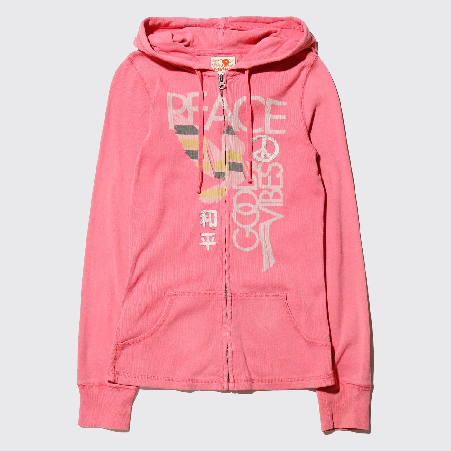 vintage peace pink hoodie