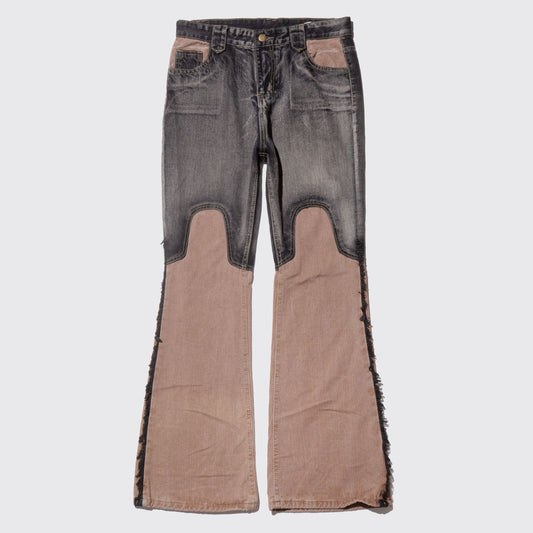 vintage acid cowboy flare jeans