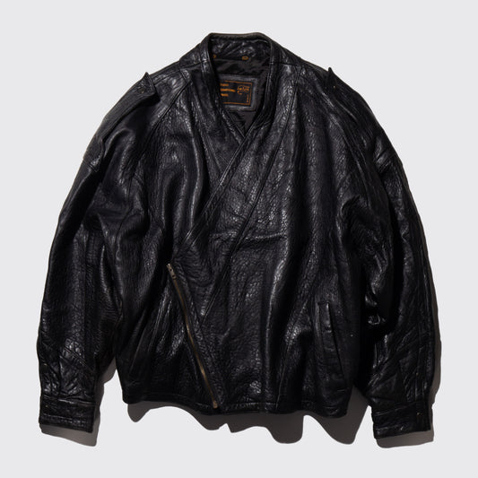 vintage aviator loose leather jacket