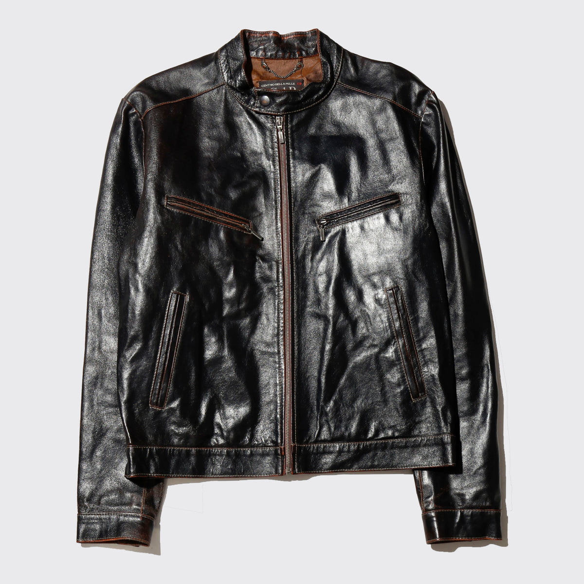 vintage euro riding leather jacket