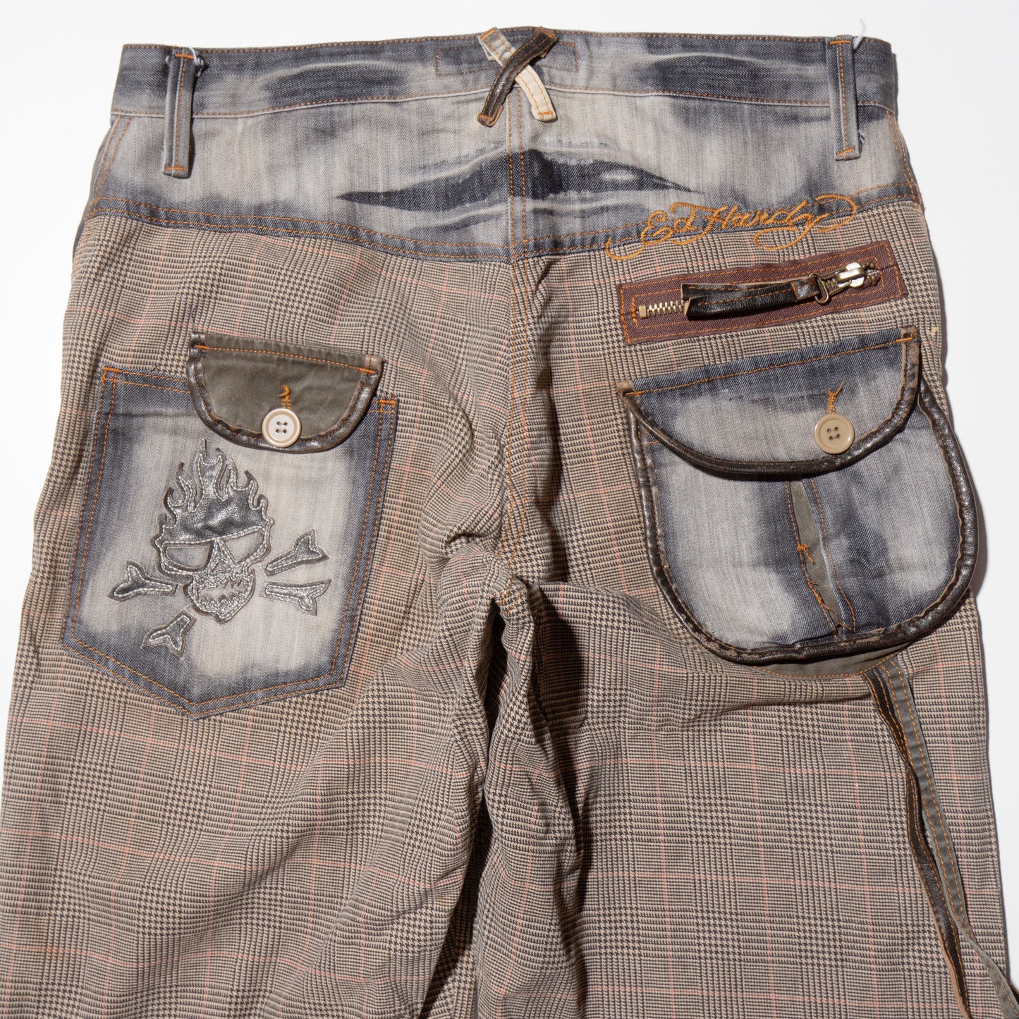 vintage Ed Hardy docking check trousers