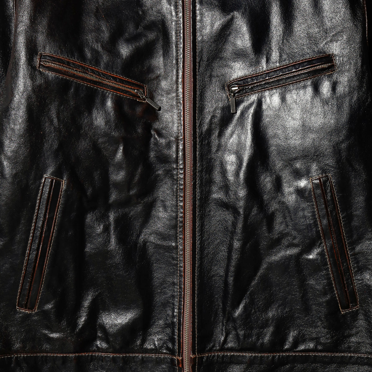 vintage euro riding leather jacket