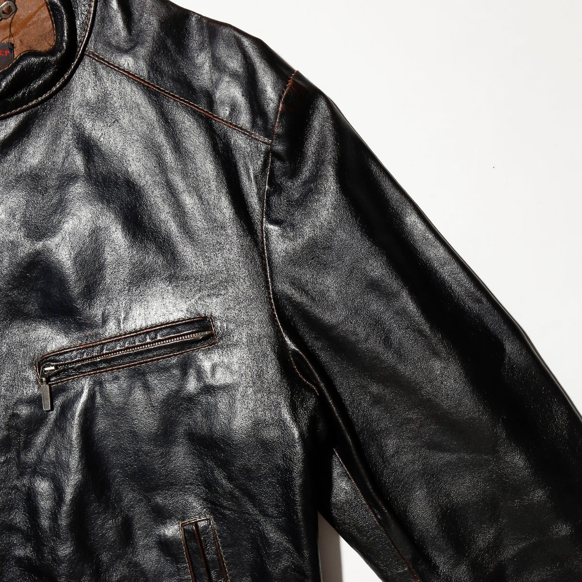 vintage euro riding leather jacket