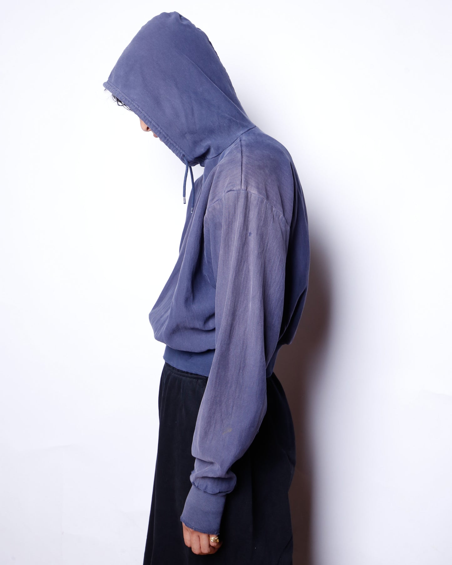 vintage broken half zip hoodie, resized short