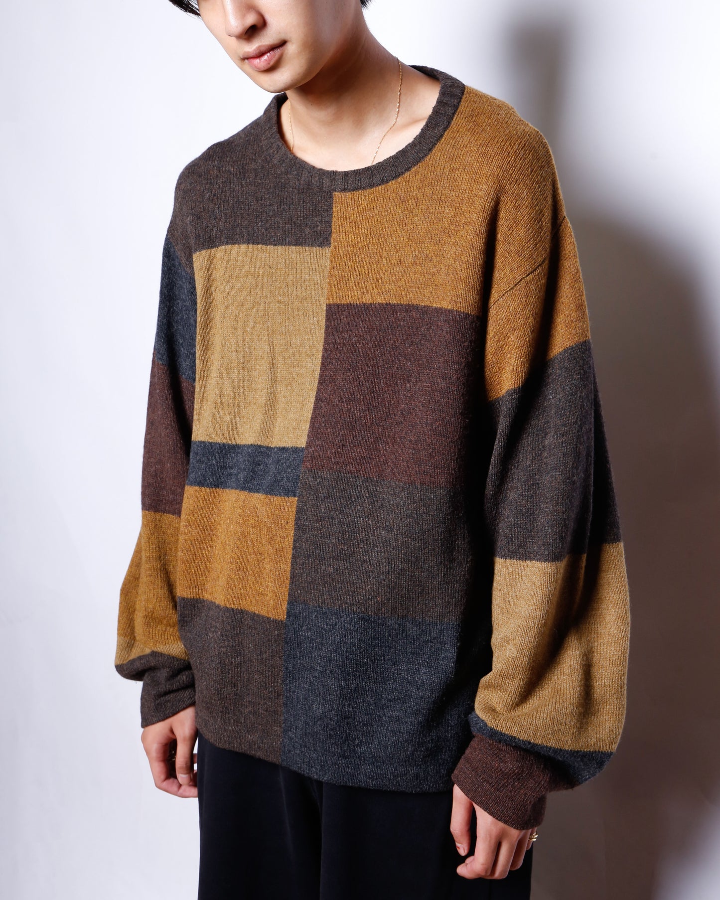 vintage perry ellis block sweater
