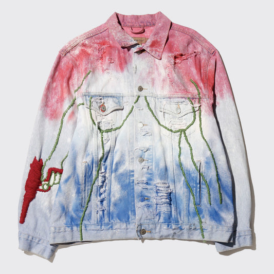 *one-off craft nude/gun trucker jacket