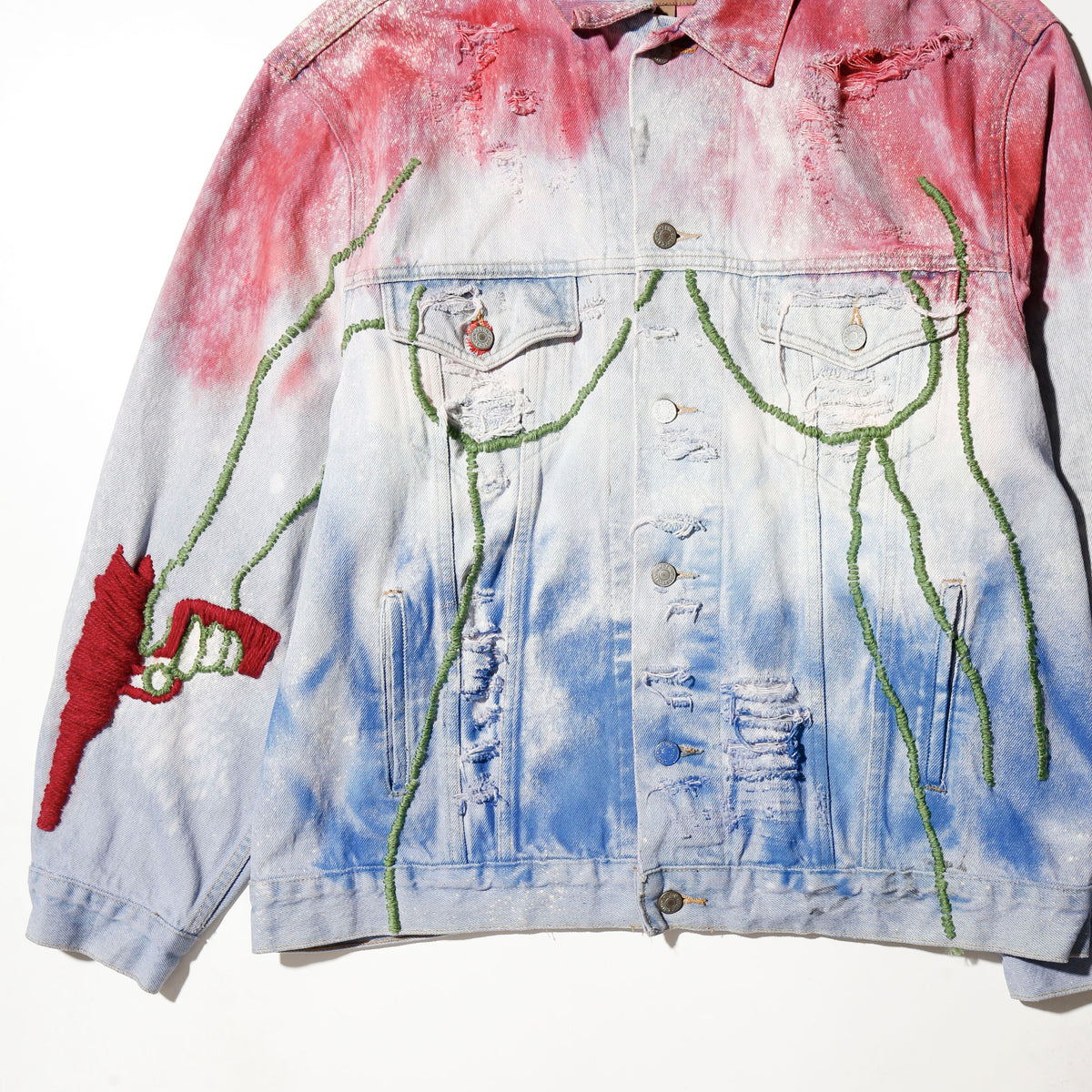 *one-off craft nude/gun trucker jacket