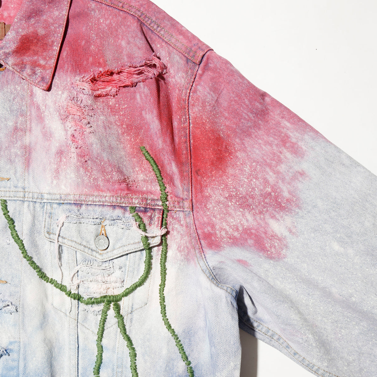*one-off craft nude/gun trucker jacket