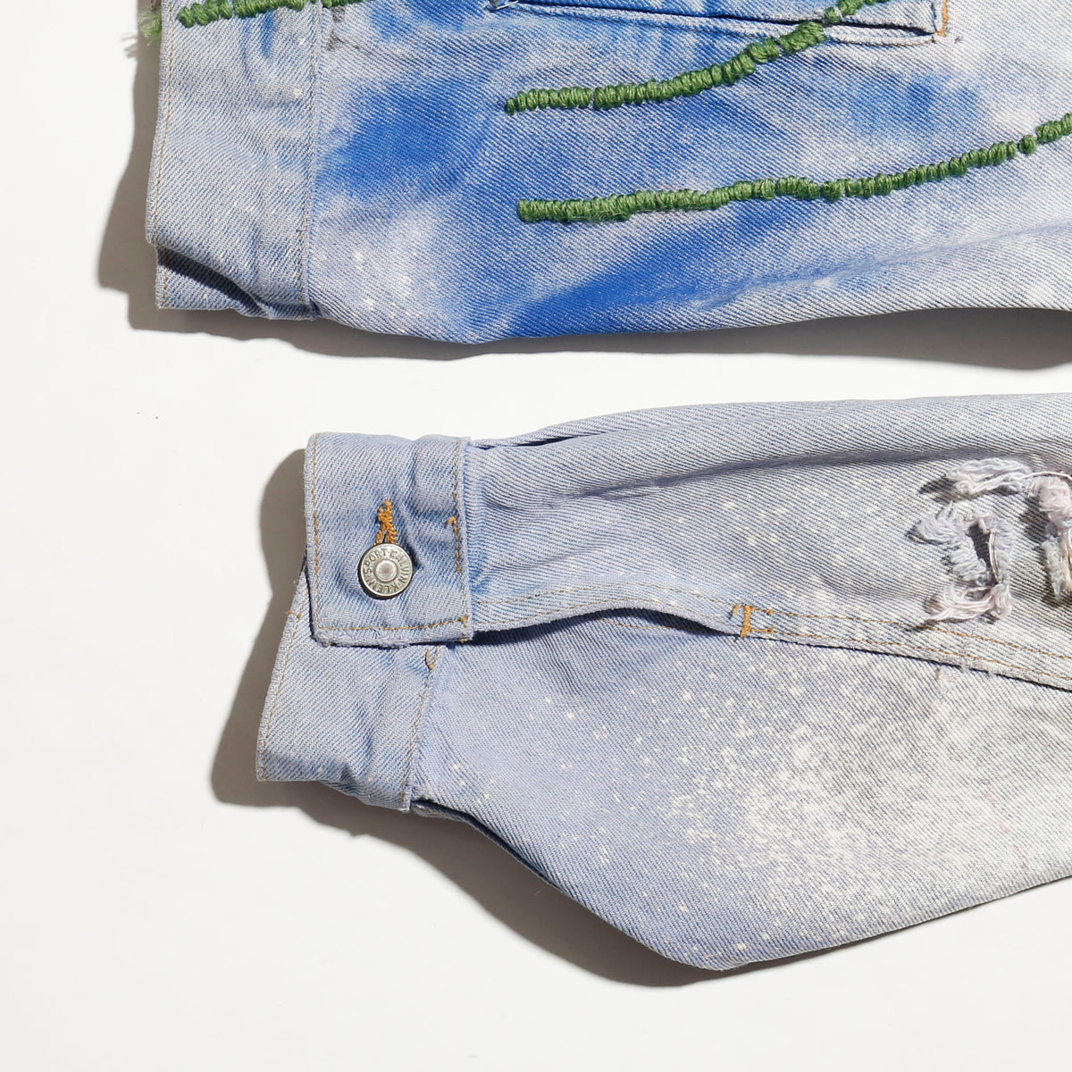 *one-off craft nude/gun trucker jacket