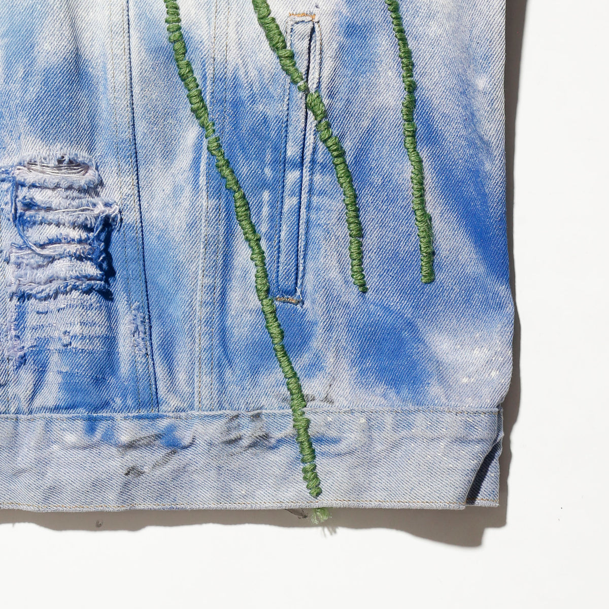 *one-off craft nude/gun trucker jacket