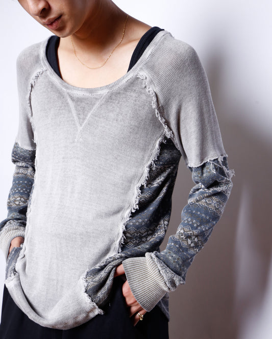 vintage jacquard combi knit cut sew