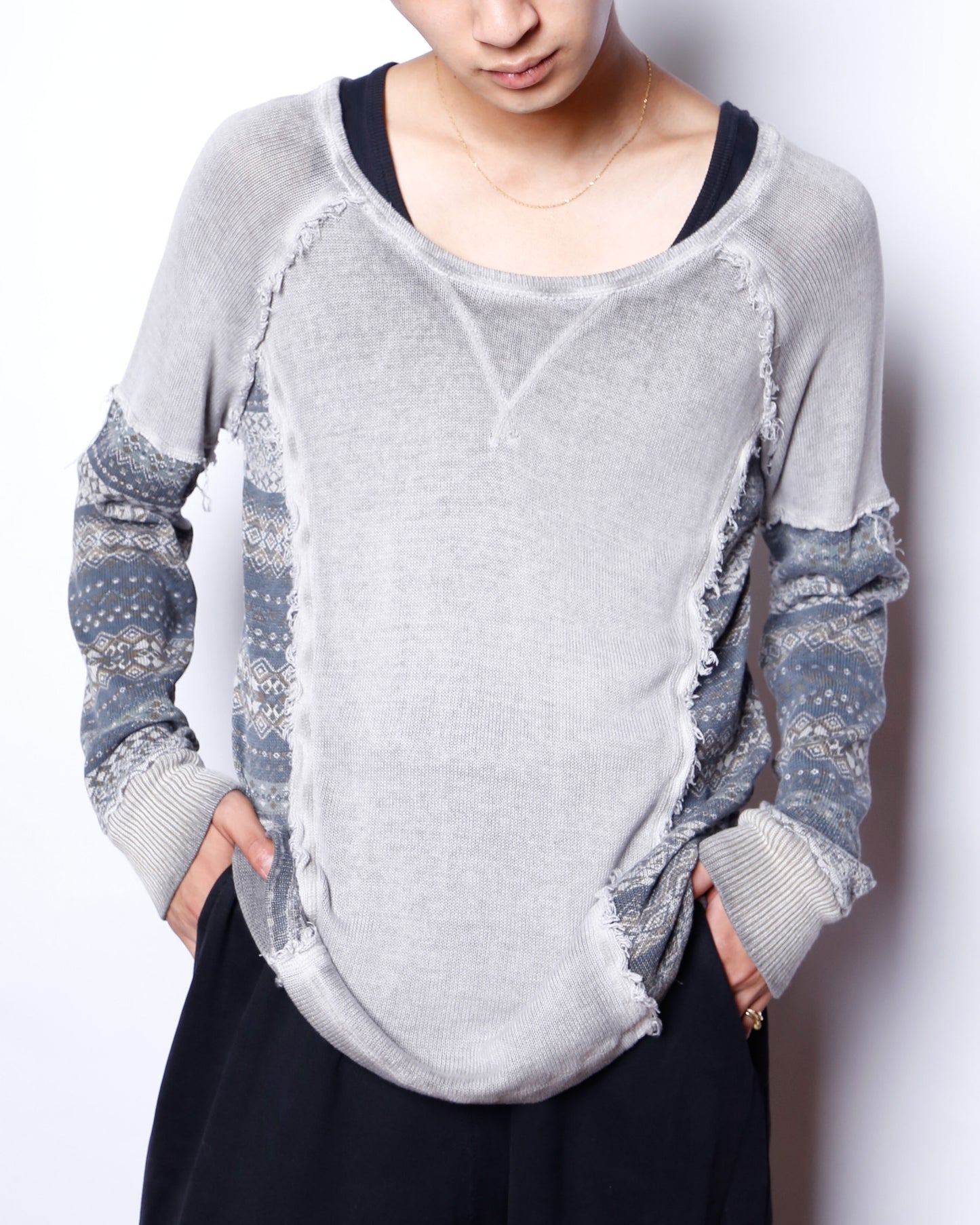 vintage jacquard combi knit cut sew