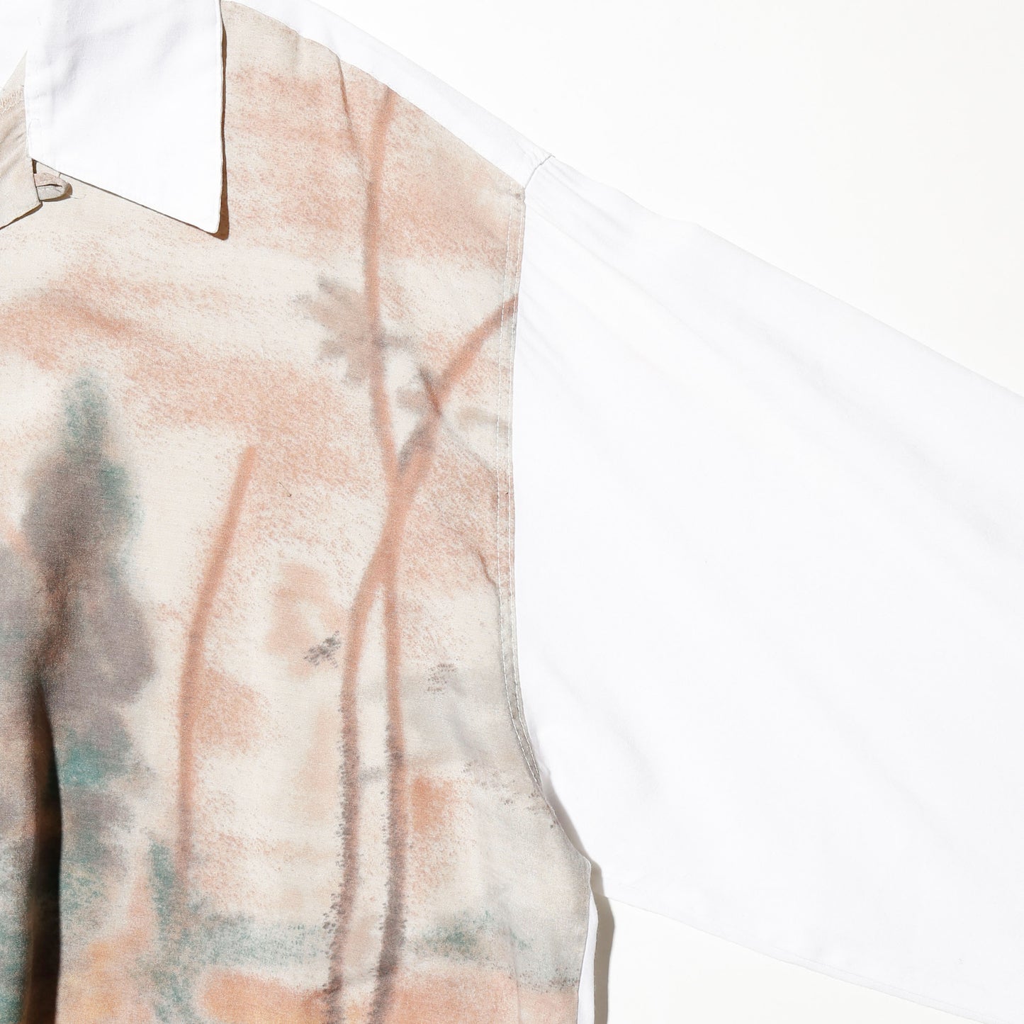 vintage art figure rayon open collar shirt