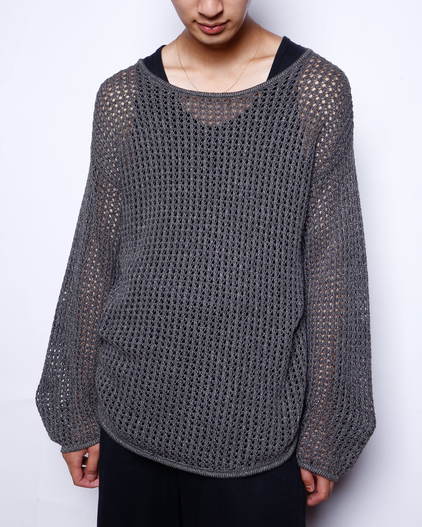 vintage lame fishnet sweater