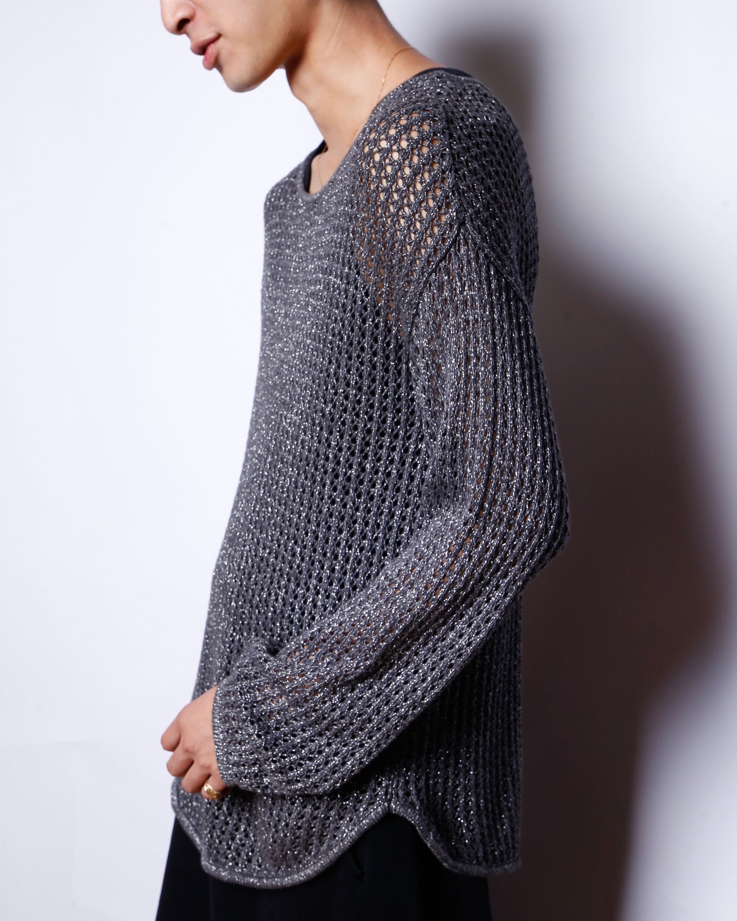 vintage lame fishnet sweater