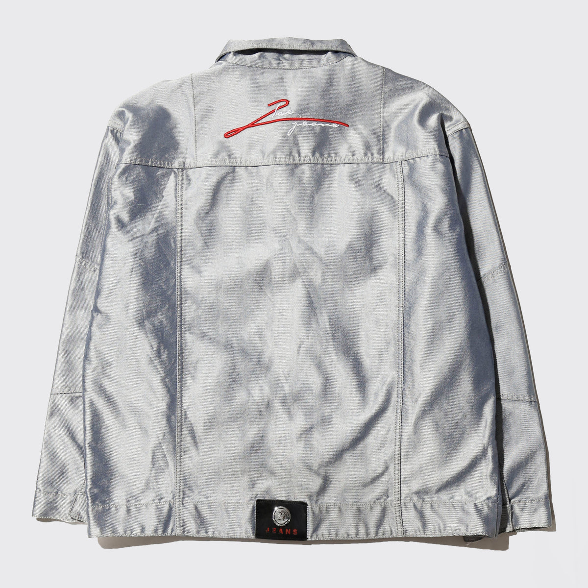 vintage 90's 2pac collection by j.c design metalic baggy trucker jacket