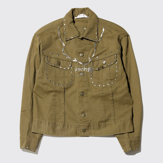 *one-off flex chain studs  trucker jacket, "porn"