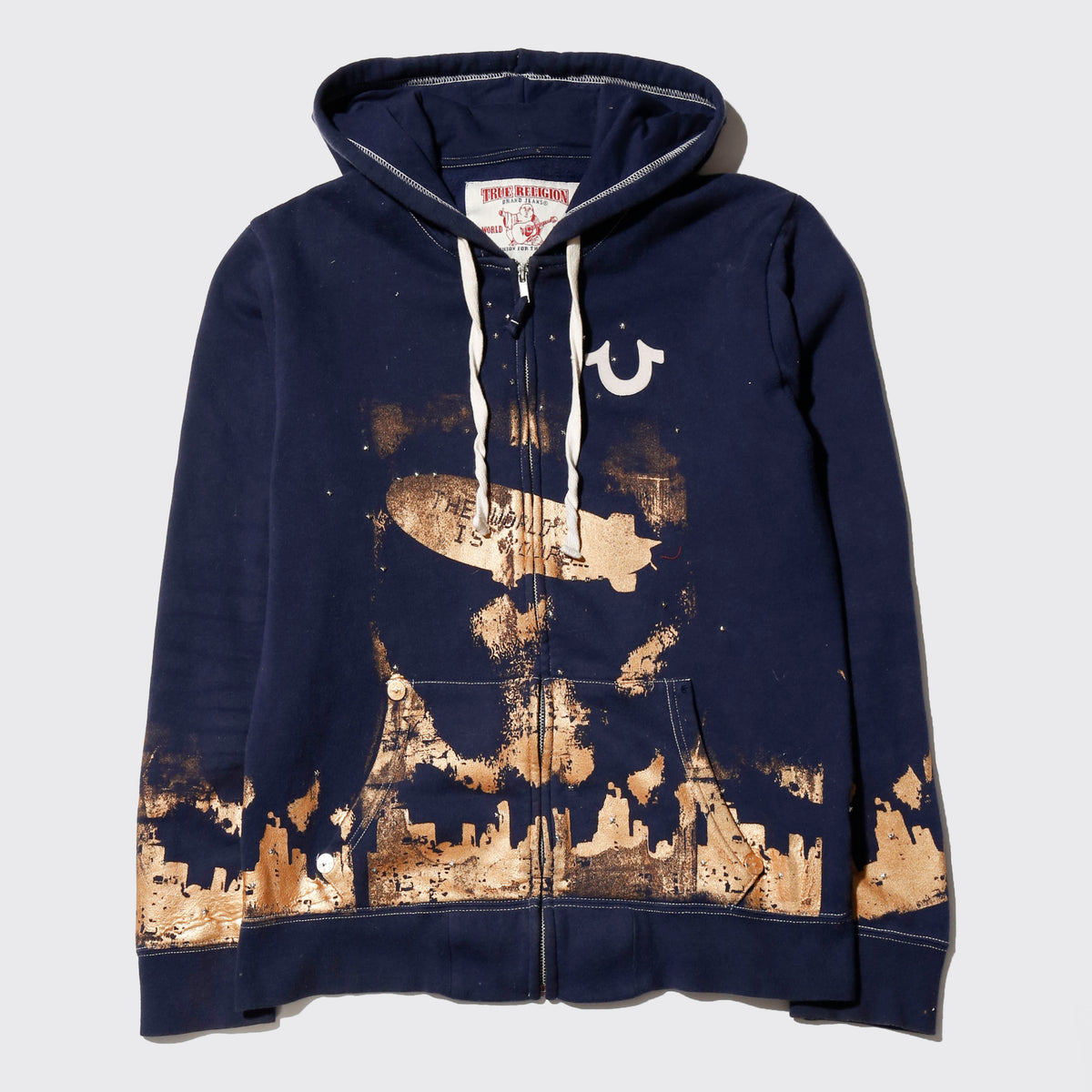 *one-off "the world is yours" hand screen hoodie