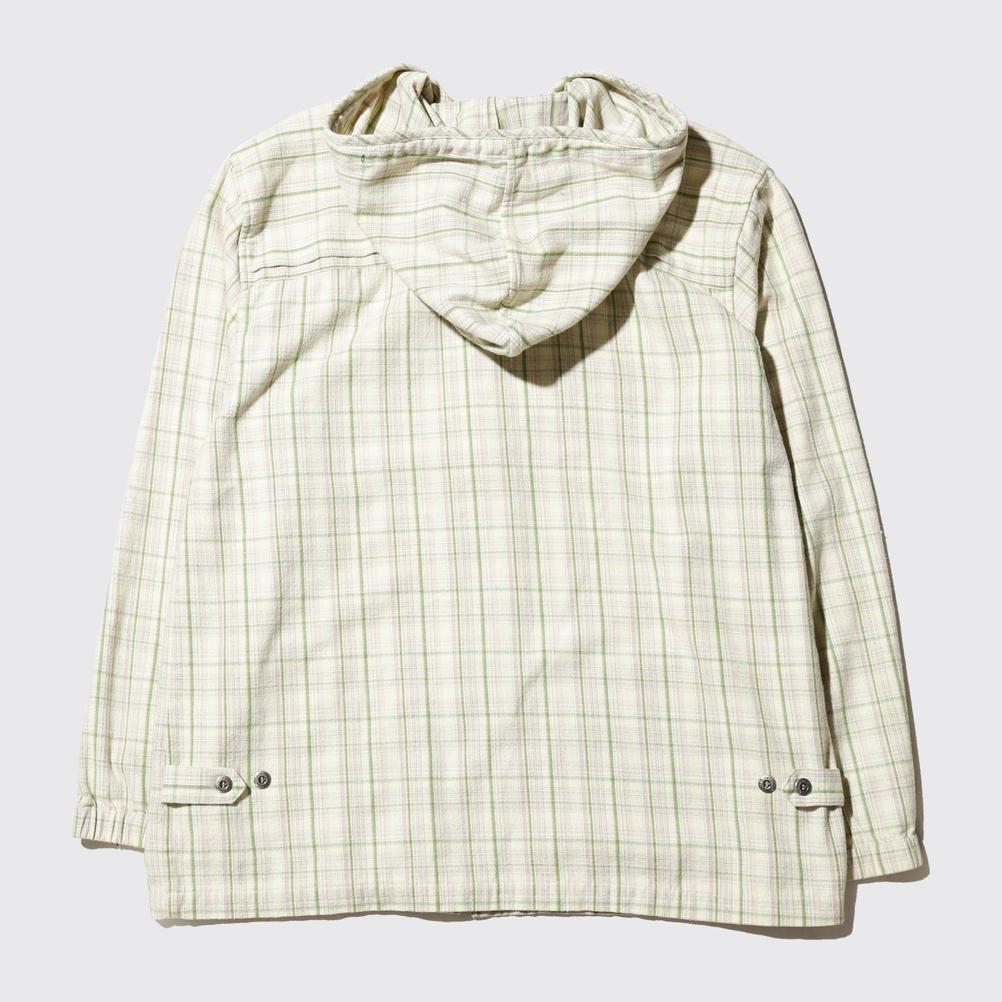 vintage charm check hooded jacket