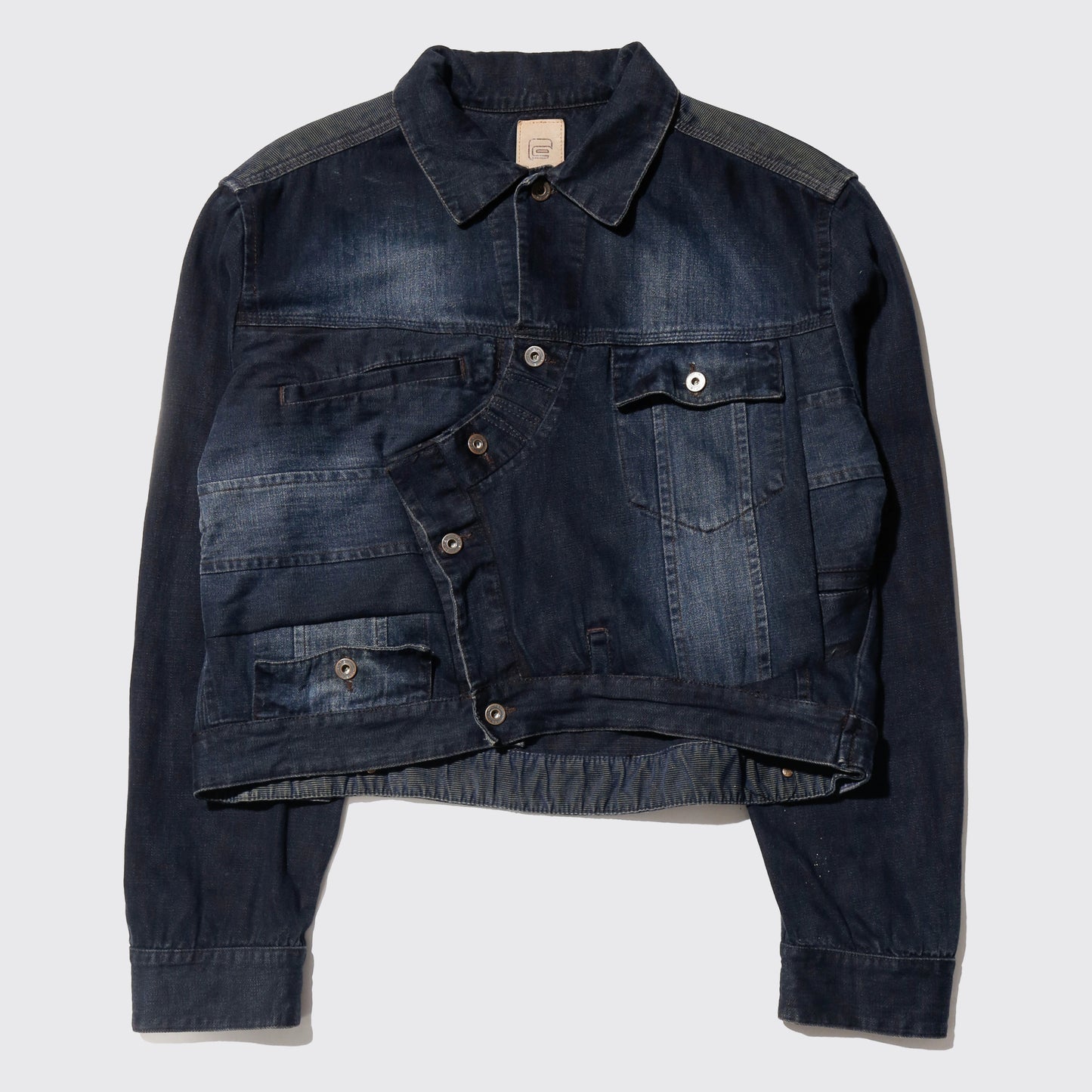 *one-off faded unbalance trucker jacket