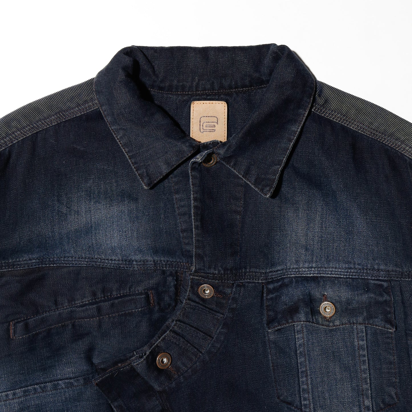 *one-off faded unbalance trucker jacket
