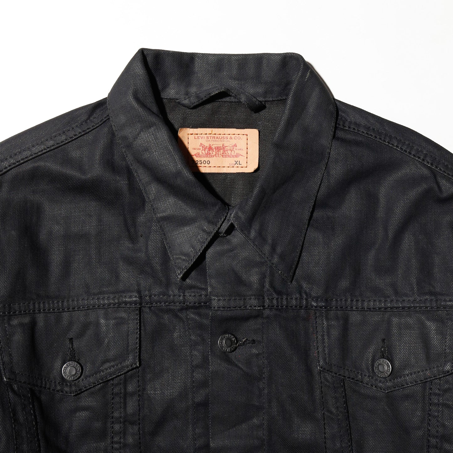 *one-off fringe zipped luster trucker jacket