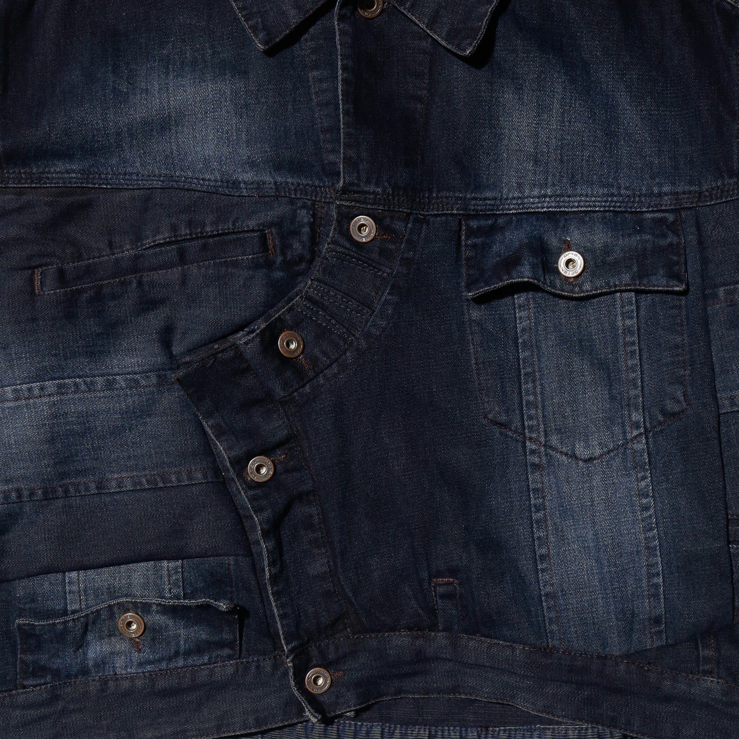 *one-off faded unbalance trucker jacket